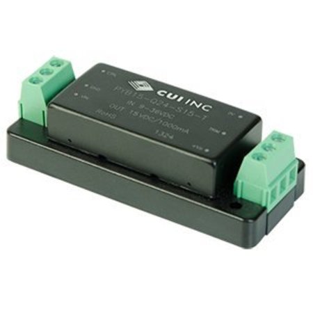 CUI INC DC to DC Converter, 48V DC to 15/ -15V DC, 15VA, 0 Hz PYB15-Q48-D15-T